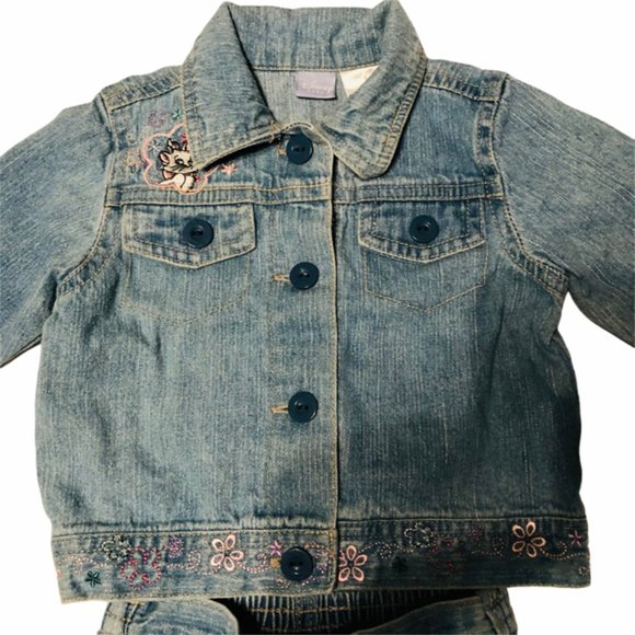 Vintage Disney Jacket and Pants Denim, 100% Cotton Aristocats Infant 3-6 Months - Picture 2 of 13